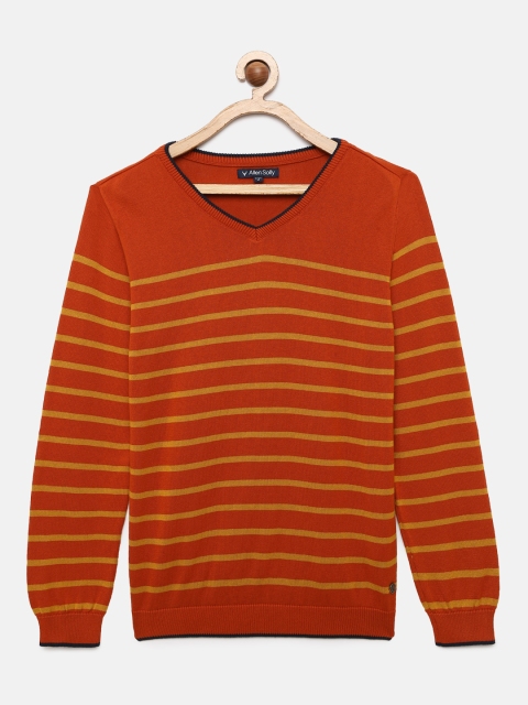 

Allen Solly Junior Boys Orange Striped Sweater