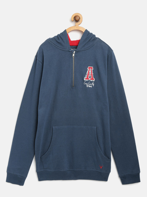 

Allen Solly Junior Boys Blue Solid Hooded Sweatshirt
