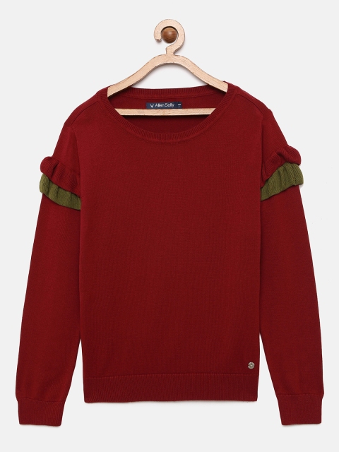 

Allen Solly Junior Girls Maroon Solid Sweater