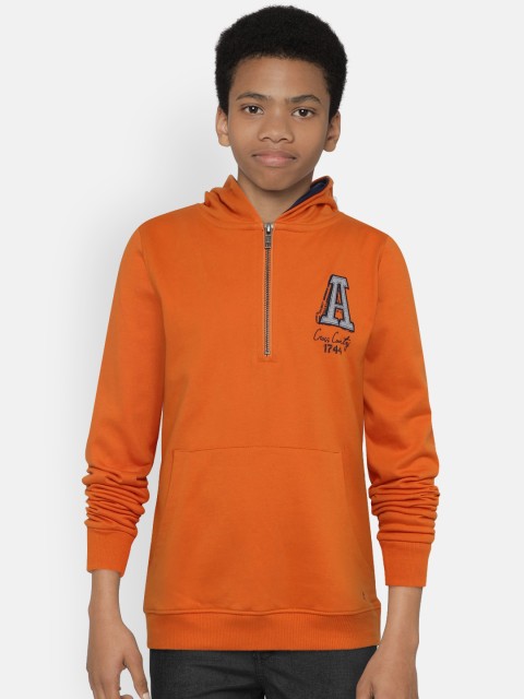 

Allen Solly Junior Boys Orange Solid Hooded Sweatshirt