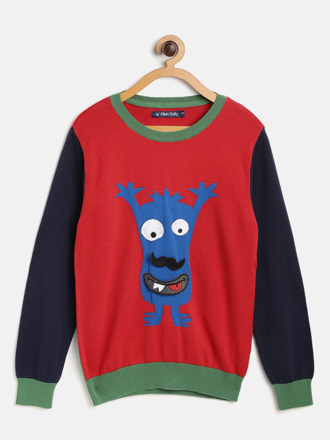 

Allen Solly Junior Boys Red & Blue Self Design Sweater