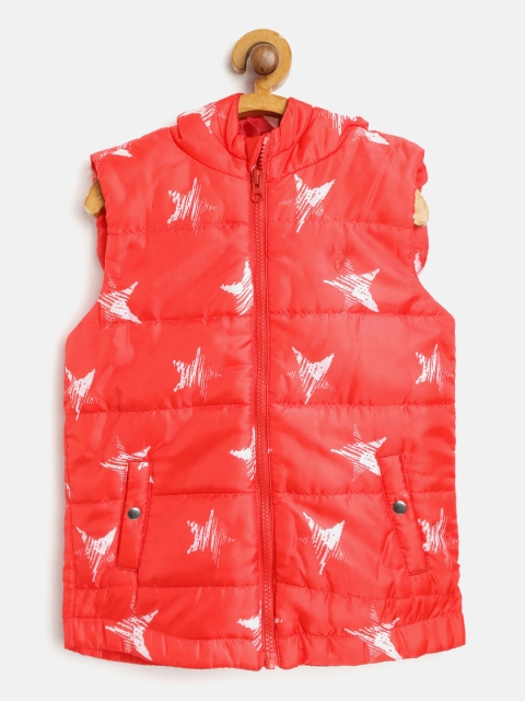 

Allen Solly Junior Girls Red & White Printed Padded Hooded Jacket