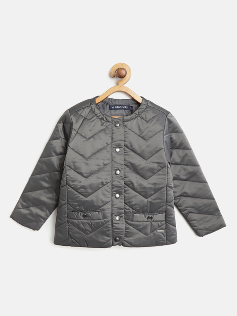 

Allen Solly Junior Girls Charcoal Grey Solid Padded Jacket