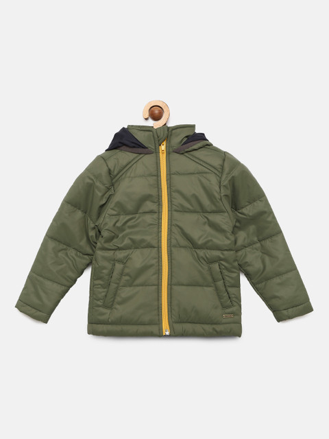 

Allen Solly Junior Boys Olive Green Solid Padded Jacket