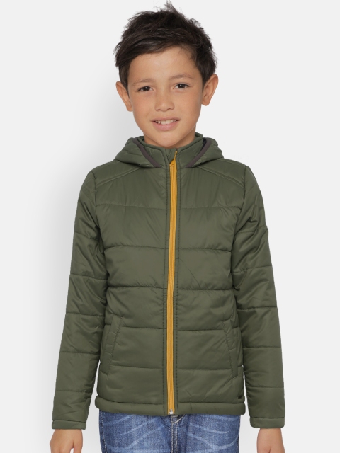 

Allen Solly Junior Boys Olive Green Solid Padded Jacket