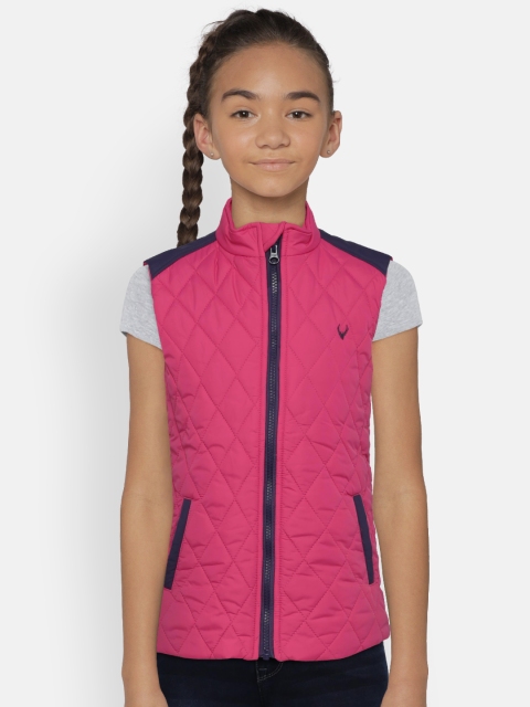 

Allen Solly Junior Girls Pink Solid Jacket