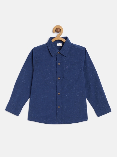 

Aomi Boys Navy Blue Regular Fit Self Design Casual Shirt