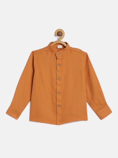 

Aomi Boys Orange Regular Fit Solid Casual Shirt