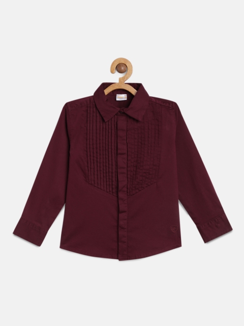 

Aomi Boys Maroon Regular Fit Solid Casual Shirt