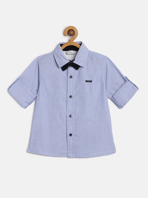 

Aomi Boys Blue Regular Fit Solid Casual Shirt