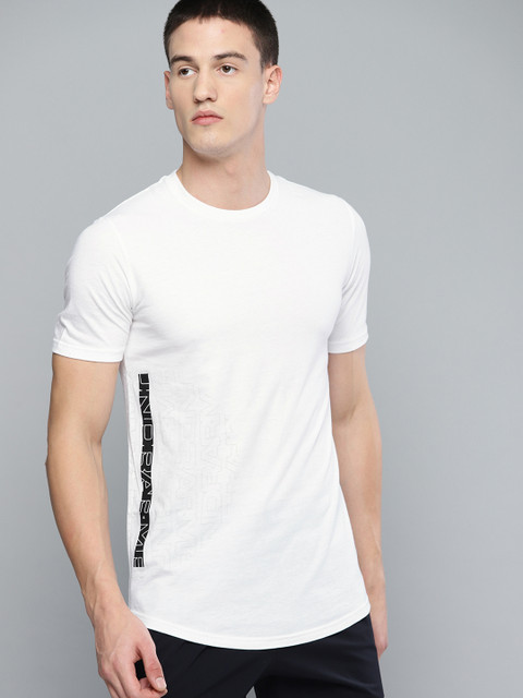 

UNDER ARMOUR Men White Baseline Flip Side SS Basketball T-shirt