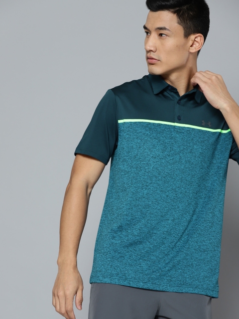 

UNDER ARMOUR Men Blue Playoff Polo 2.0 Colourblocked Golf T-Shirt