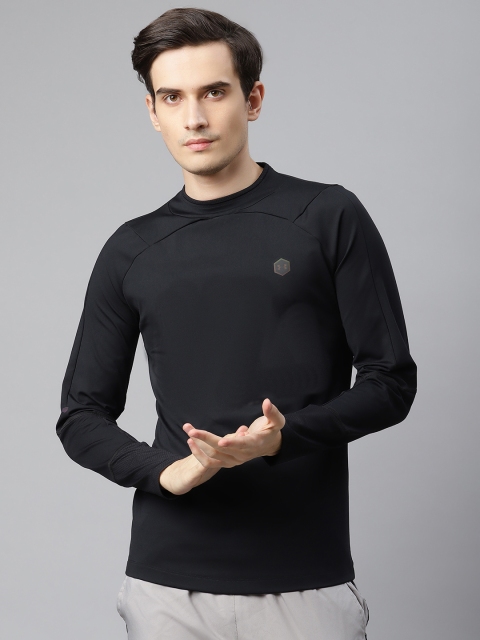 

UNDER ARMOUR Men Black Solid Rush Cold Gear Mock Round Neck T-shirt