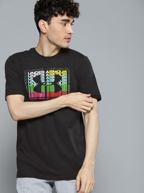 

UNDER ARMOUR Men Black Multi Logo Printed T-Shirt