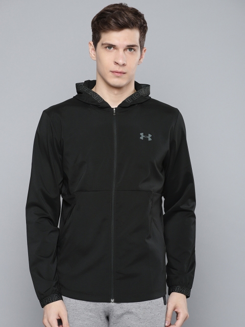 

UNDER ARMOUR Men Black Solid Hooded Sporty Jacket