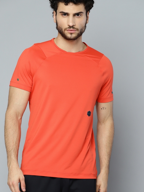 

UNDER ARMOUR Men Neon Orange HeatGear Rush Fitted Short Sleeve T-shirt
