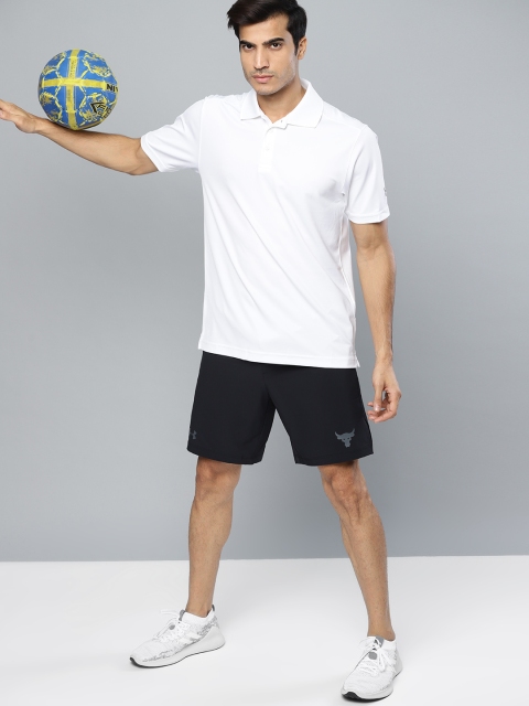 

UNDER ARMOUR Men White Performance Corp Polo Collar T-shirt