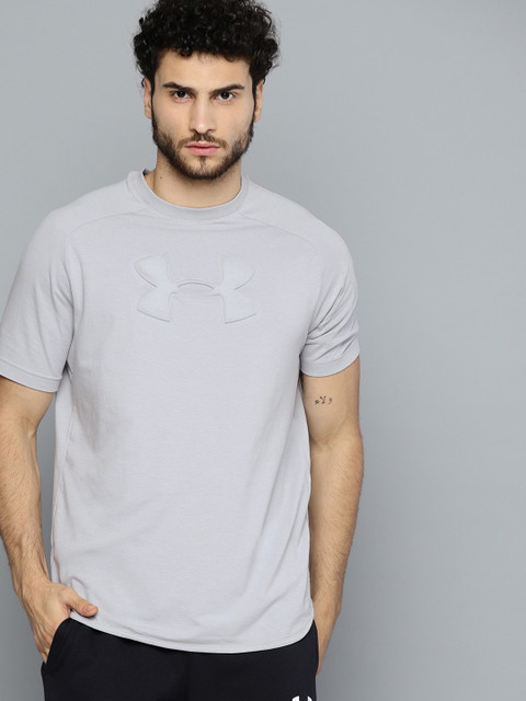 

UNDER ARMOUR Men Grey Unstoppable Move Embossed Print T-Shirt