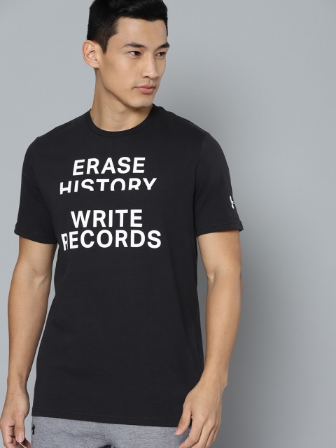 

UNDER ARMOUR Men Black Write Records SS T-shirt