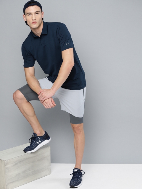 

UNDER ARMOUR Men Navy Blue Crestable Performance 2.0 Solid Polo Collar T-shirt