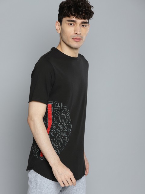 

UNDER ARMOUR Men Black Printed Baseline Flip Side Basketball T-Shirt