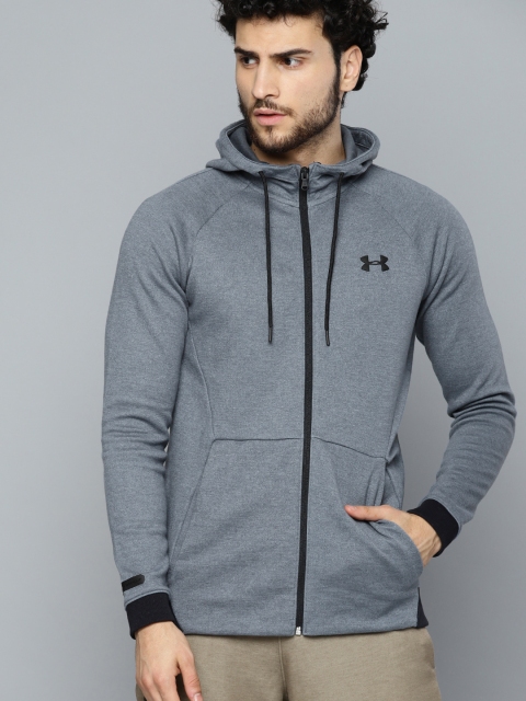 

UNDER ARMOUR Men Grey Unstoppable 2X Knit Full Zip Hooded Sweatshirt