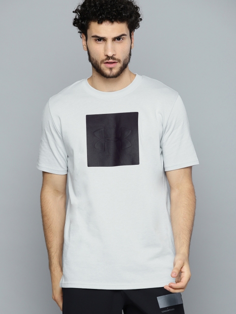

UNDER ARMOUR Men Grey & Black Unstoppable Knit Printed T-Shirt