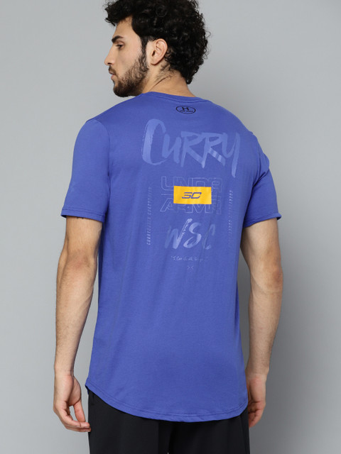 

UNDER ARMOUR Men Blue SC30 Stack Logo Basketball T-shirt