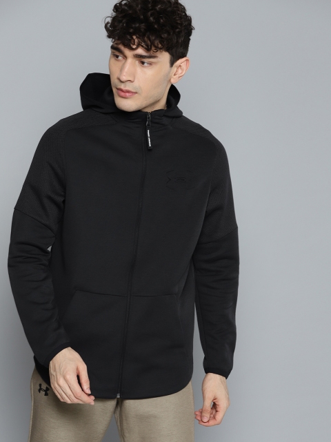 

UNDER ARMOUR Men Black Unstoppable Move Light Full Zip Training Sweatshirt