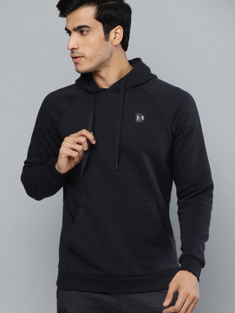 

UNDER ARMOUR Men Black Rival Fleece PO Hooded Solid Sweatshirt