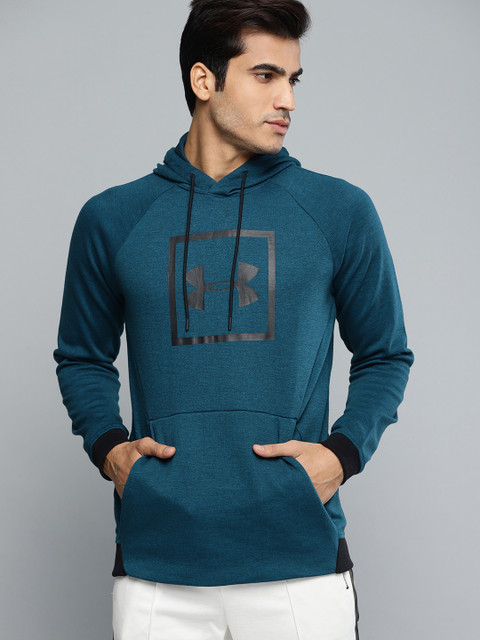

UNDER ARMOUR Men Teal Blue Unstoppable 2X Logo Hooded Sweatshirt