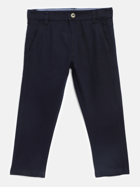 

Aomi Boys Navy Blue Regular Fit Solid Chinos