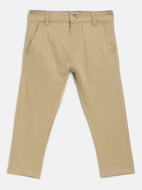 

Aomi Boys Beige Regular Fit Solid Chinos