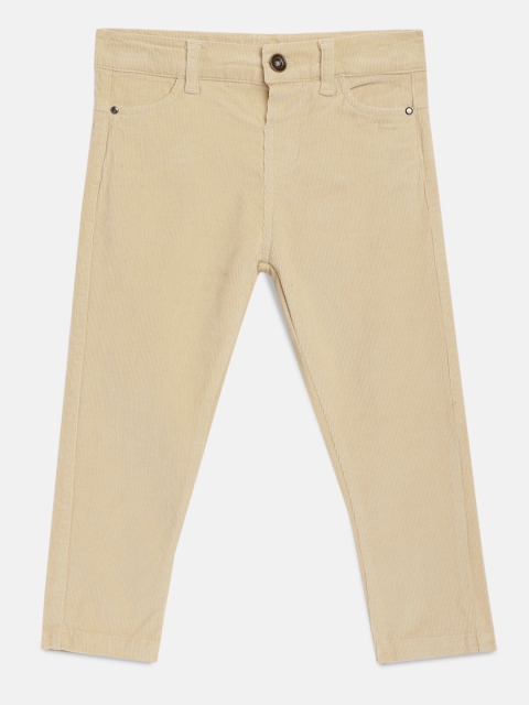 

Aomi Boys Cream-Coloured Solid Regular Trousers