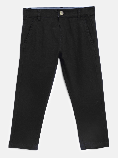 

Aomi Boys Black Regular Fit Solid Chinos