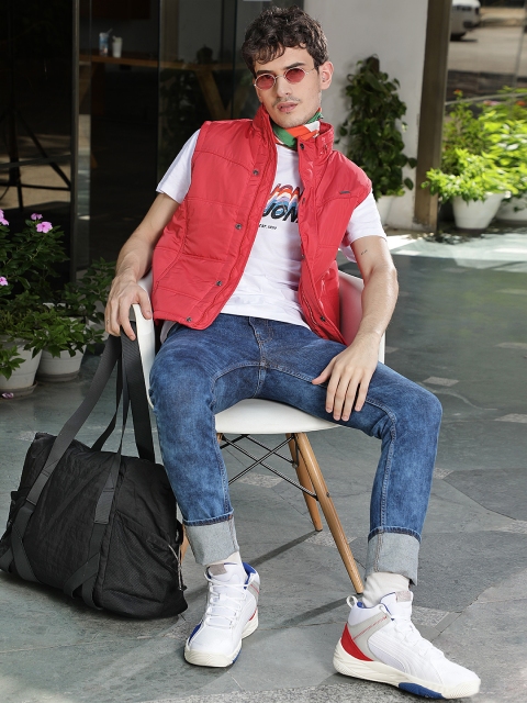 

Flying Machine Men Red Solid Padded Jacket