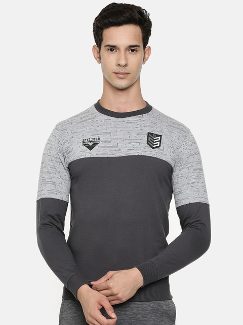 

Proline Active Men Charcoal Grey Colourblocked Sweatshirt