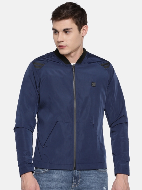 

Proline Active Men Navy Blue Solid Windcheater Jacket