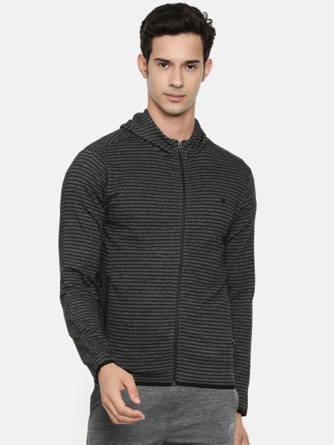 

Proline Active Men Black Striped Hooded Sweatshirt