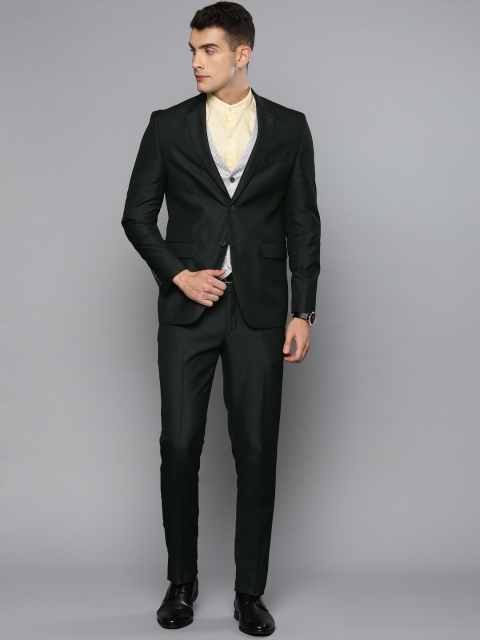 

Louis Philippe Black Self Designed Slim Fit Single-Breasted Suit