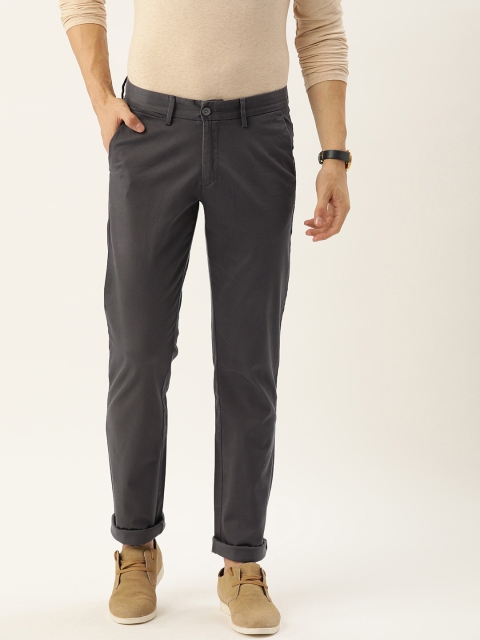 

Allen Solly Men Charcoal Grey Smart Slim Fit Solid Chinos