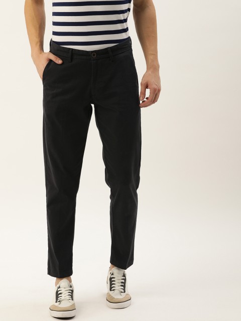 

Allen Solly Sport Men Black Wimbledon Cropped Fit Self Design Regular Trousers