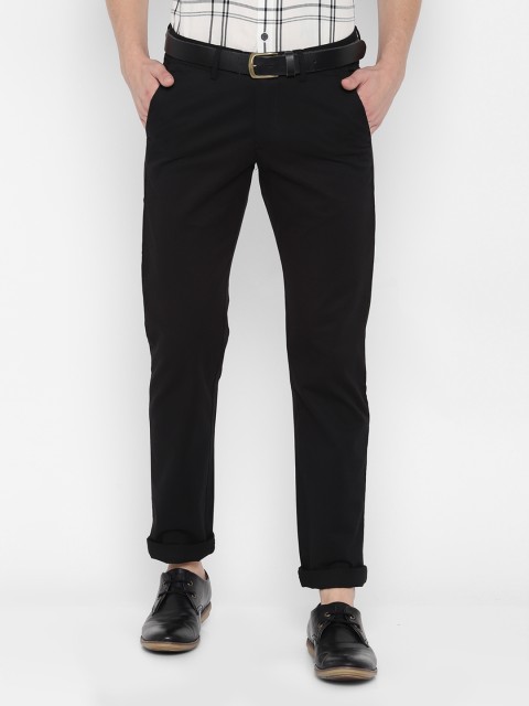 

Allen Solly Men Black Regular Fit Solid Regular Trousers