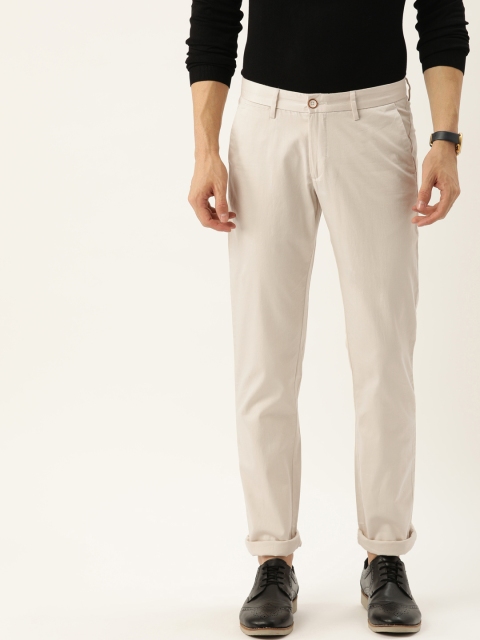 

Allen Solly Men Off-White Smart Slim Fit Solid Regular Trousers, Cream