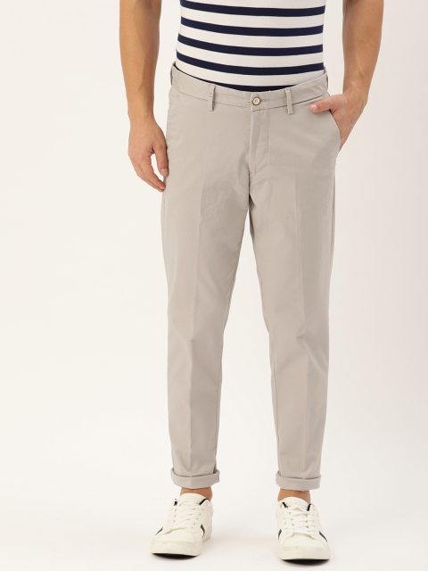 

Allen Solly Sport Men Grey Cropped Fit Solid Regular Trousers