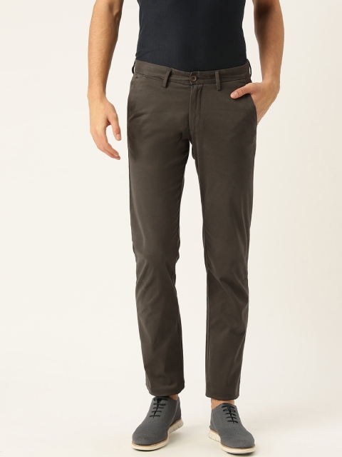 

Allen Solly Men Charcoal Grey Smart Slim Fit Solid Chinos