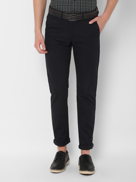

Allen Solly Men Navy Blue Regular Fit Self Design Chinos