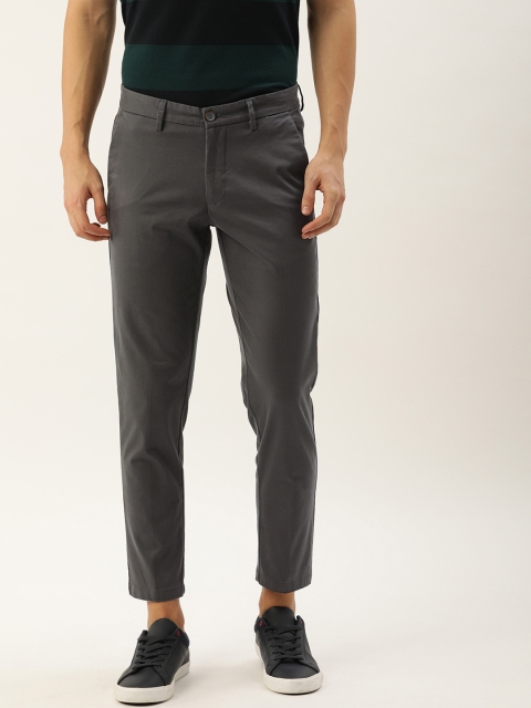 

Allen Solly Men Charcoal Grey Smart Slim Fit Solid Chinos