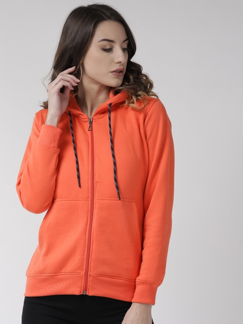 

Fort Collins Women Orange Solid Hooded Sweatshirt