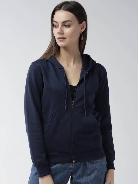 

Fort Collins Women Navy Blue Solid Hooded Sweatshirt